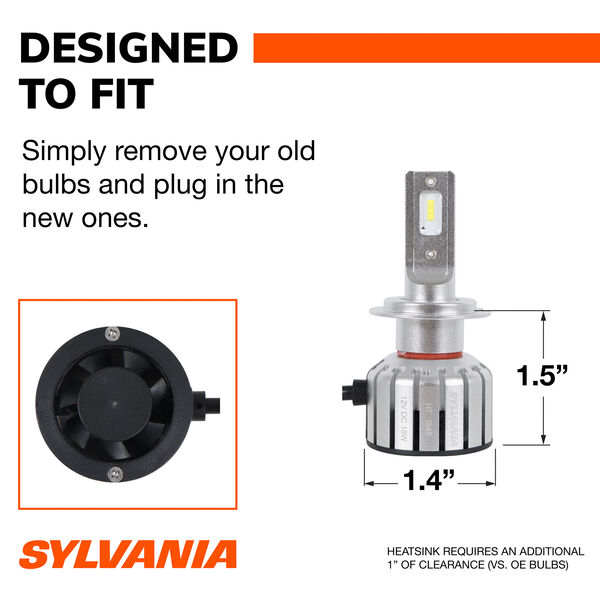 SYLVANIA H7 LED Fog & Powersports Bulb, 2 Pack, , hi-res