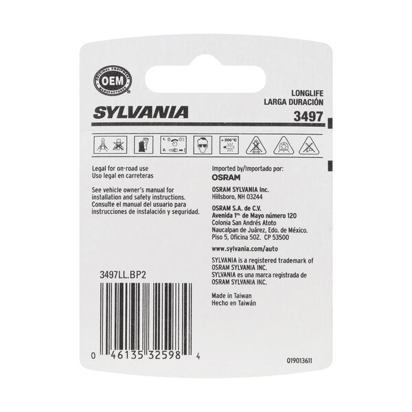 SYLVANIA 3497 Long Life Mini Bulb, 2 Pack, , hi-res