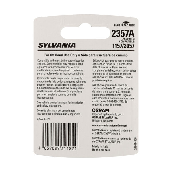 SYLVANIA 2357A AMBER SYL LED Mini Bulb Mini Bulb, 2 Pack, , hi-res