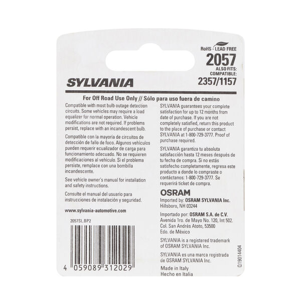 SYLVANIA 2057 WHITE SYL LED Mini Bulb, 2 Pack, , hi-res