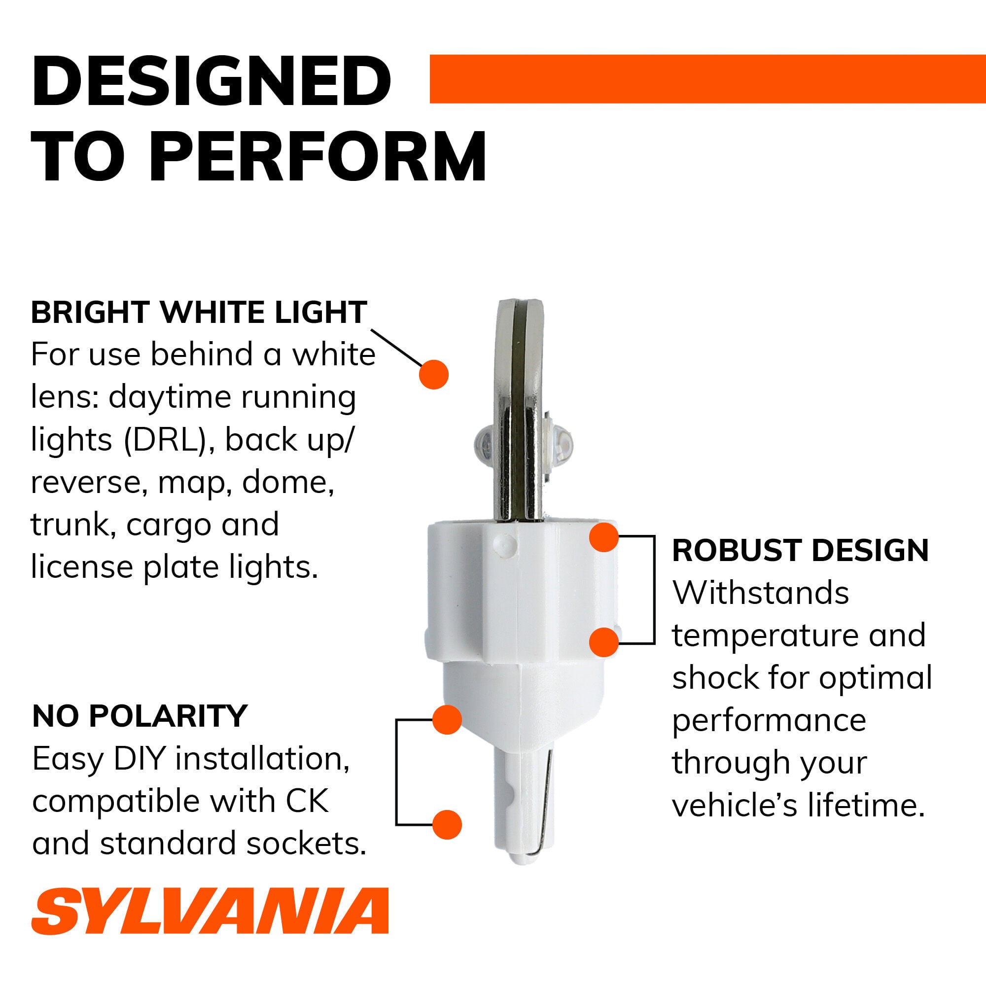SYLVANIA 912 WHITE ZEVO LED Mini Bulb, 2 Pack