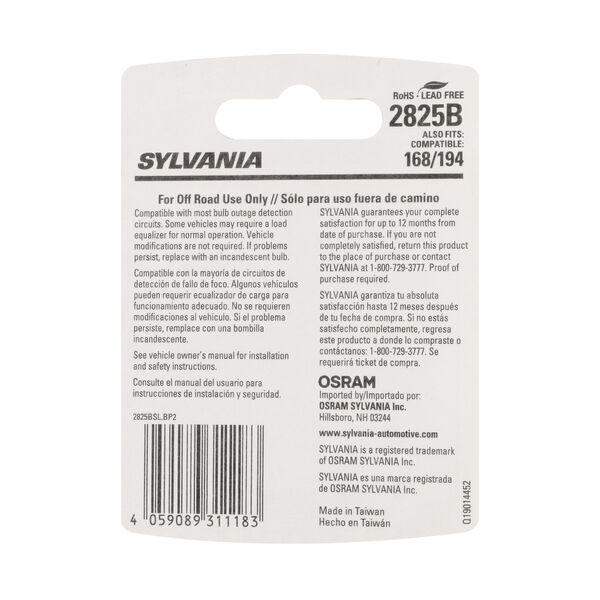SYLVANIA 2825B BLUE LED Mini Bulb, 2 Pack, , hi-res