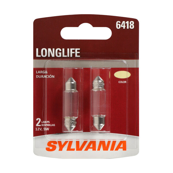 SYLVANIA 6418 Long Life Mini Bulb, 2 Pack, , hi-res