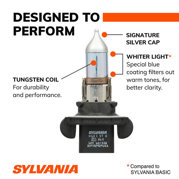 SYLVANIA H13 SilverStar Halogen Headlight Bulb, 2 Pack, , hi-res