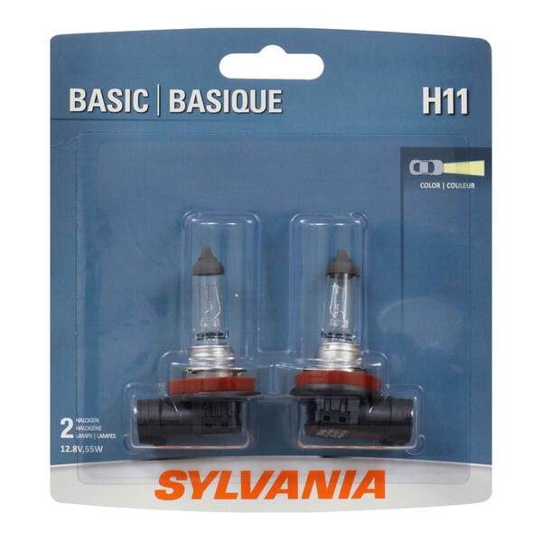 SYLVANIA H11 Basic Halogen Headlight Bulb, 2 Pack, , hi-res