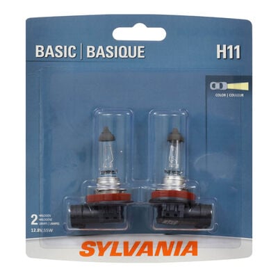 SYLVANIA H11 Basic Halogen Headlight Bulb, 2 Pack
