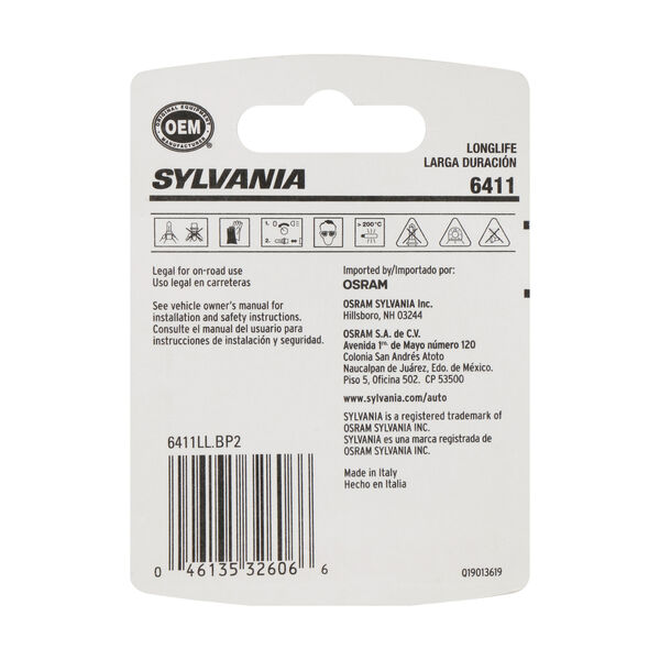 SYLVANIA 6411 Long Life Mini Bulb, 2 Pack, , hi-res