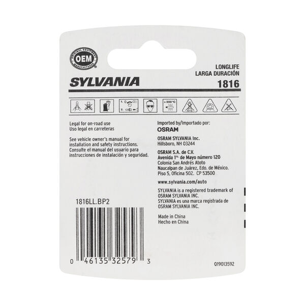 SYLVANIA 1816 Long Life Mini Bulb, 2 Pack, , hi-res