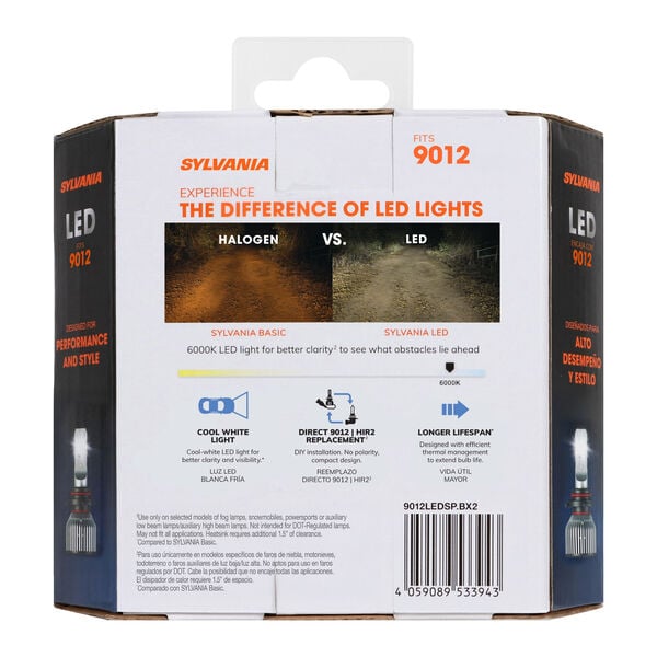 SYLVANIA 9012 LED Powersports & Fog Bulb, 2 Pack, , hi-res