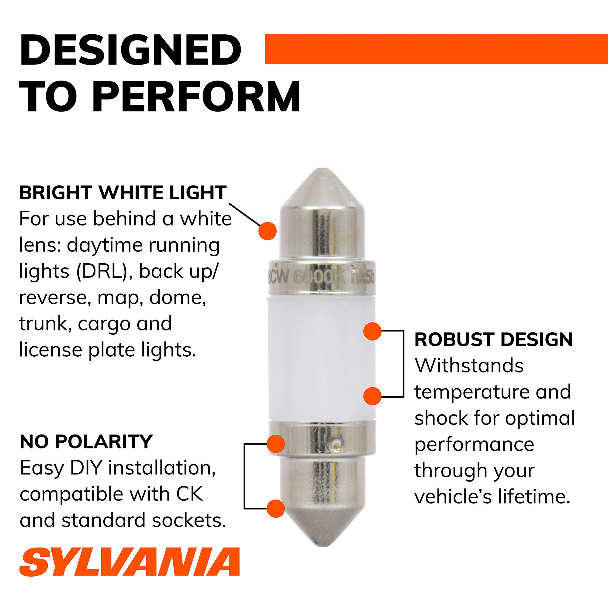 SYLVANIA 6418 WHITE ZEVO LED Mini, 1 Pack