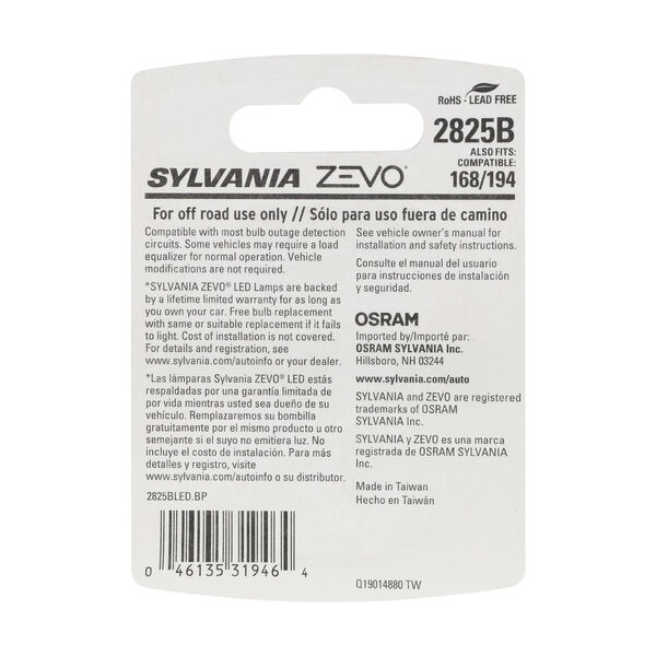 SYLVANIA 2825B BLUE ZEVO LED Mini Bulb, 1 Pack, , hi-res