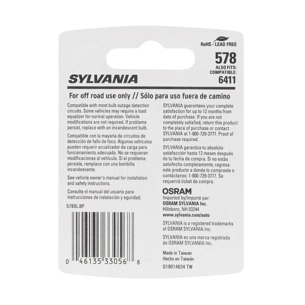 SYLVANIA 578 WHITE SYL LED Mini Bulb, 1 Pack, , hi-res