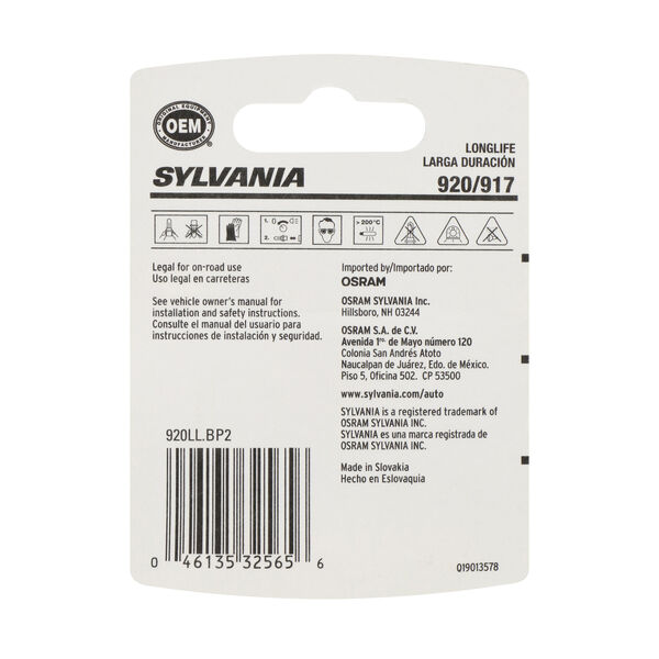 SYLVANIA 920 Long Life Mini Bulb, 2 Pack, , hi-res