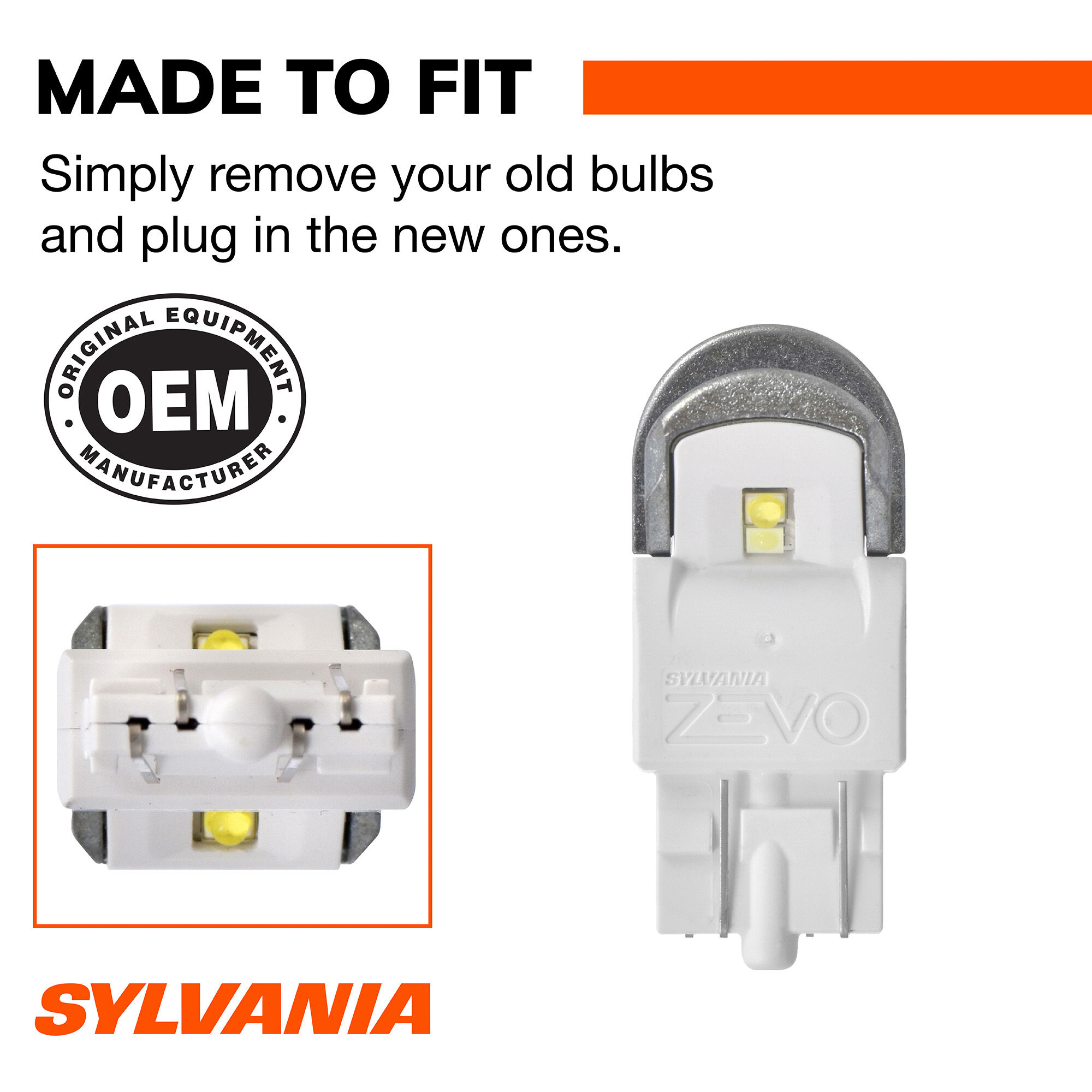 SYLVANIA 7444 WHITE ZEVO LED Mini, 2 Pack