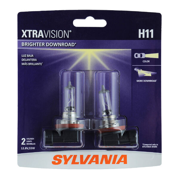 SYLVANIA H11 XtraVision Halogen Headlight Bulb, 2 Pack, , hi-res