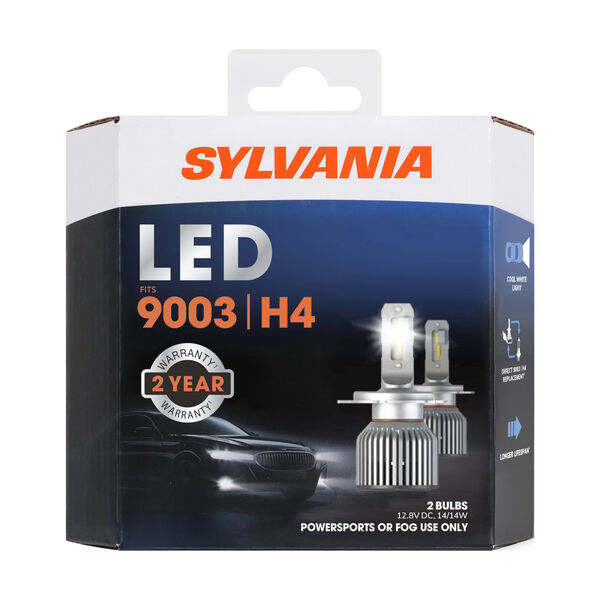 SYLVANIA 9003 LED Powersports & Fog Bulb, 2 Pack, , hi-res