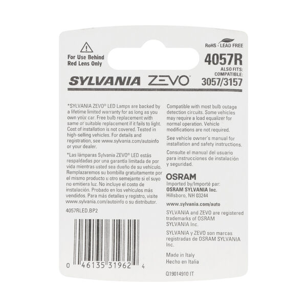 SYLVANIA 4057R RED ZEVO LED Mini, 2 Pack, , hi-res