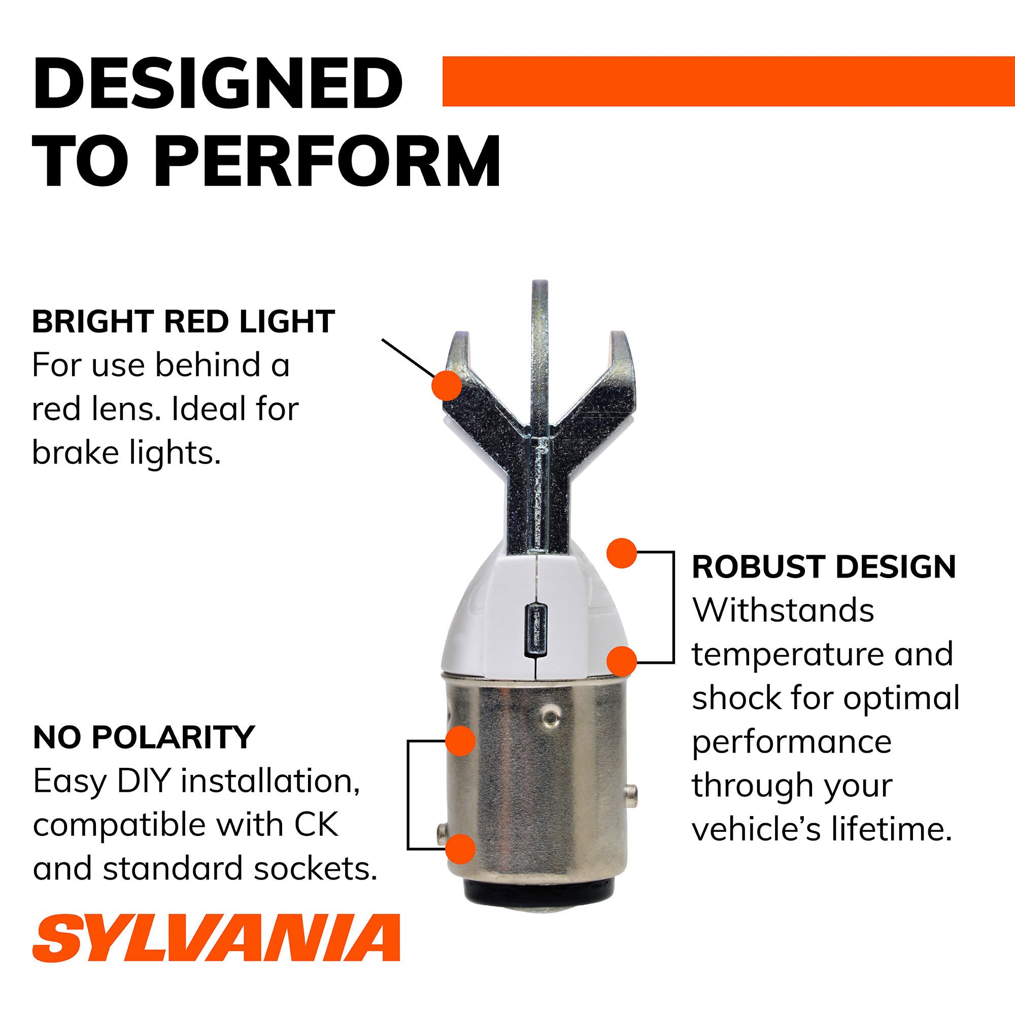 SYLVANIA 2357R RED ZEVO LED Mini, 2 Pack