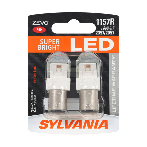 SYLVANIA 1157R RED ZEVO LED Mini, 2 Pack, , hi-res