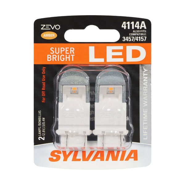 SYLVANIA 4114 AMBER ZEVO LED Mini Bulb, 2 Pack, , hi-res