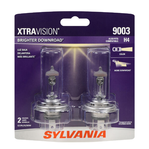 SYLVANIA 9003 XtraVision Halogen Headlight Bulb, 2 Pack, , hi-res