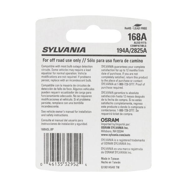 SYLVANIA 168A AMBER SYL LED Mini Bulb Mini Bulb, 1 Pack, , hi-res