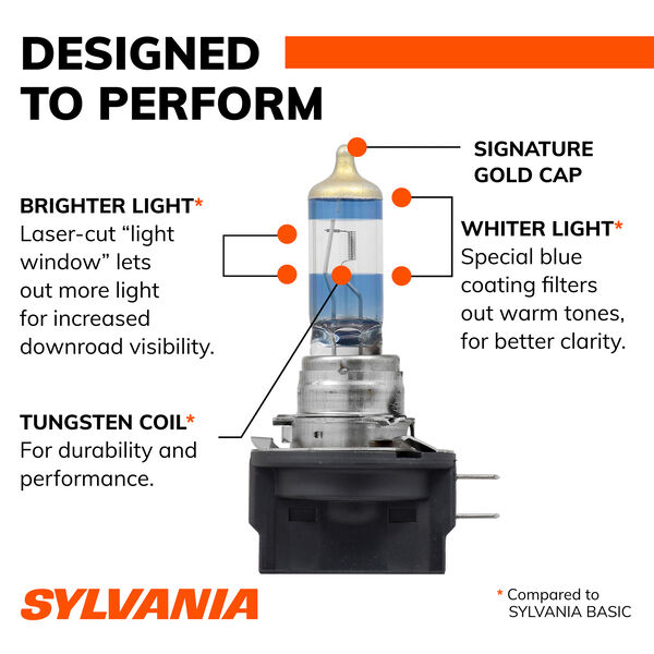 SYLVANIA H11B SilverStar ULTRA Halogen Headlight Bulb, 1 Pack, , hi-res