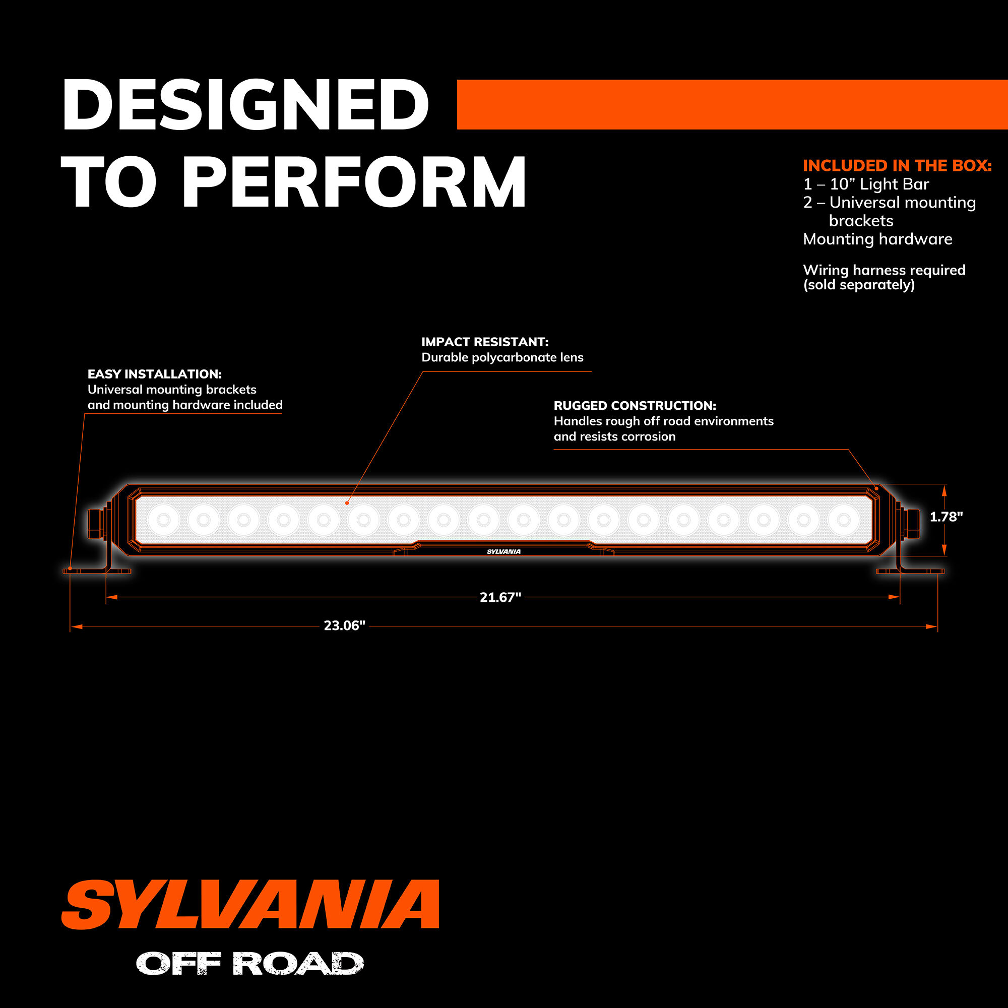SYLVANIA Rugged 20 Inch LED Light Bar - Flood