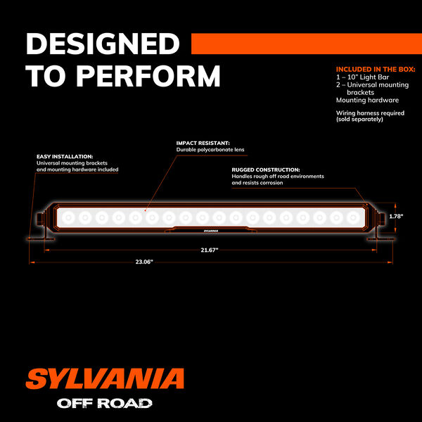 SYLVANIA Rugged 20 Inch LED Light Bar - Flood, , hi-res