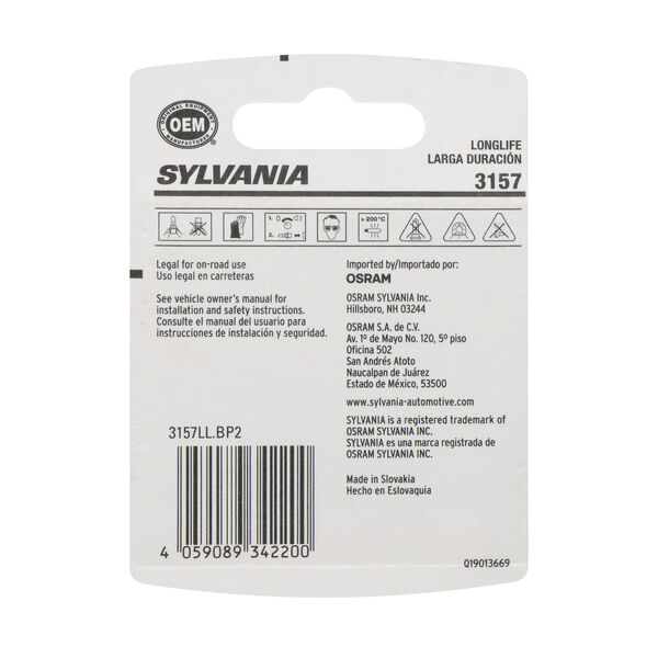 SYLVANIA 3157 Long Life Mini Bulb, 2 Pack, , hi-res
