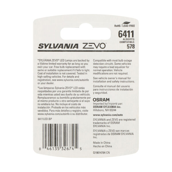 SYLVANIA 6411 WHITE ZEVO LED Mini, 1 Pack, , hi-res