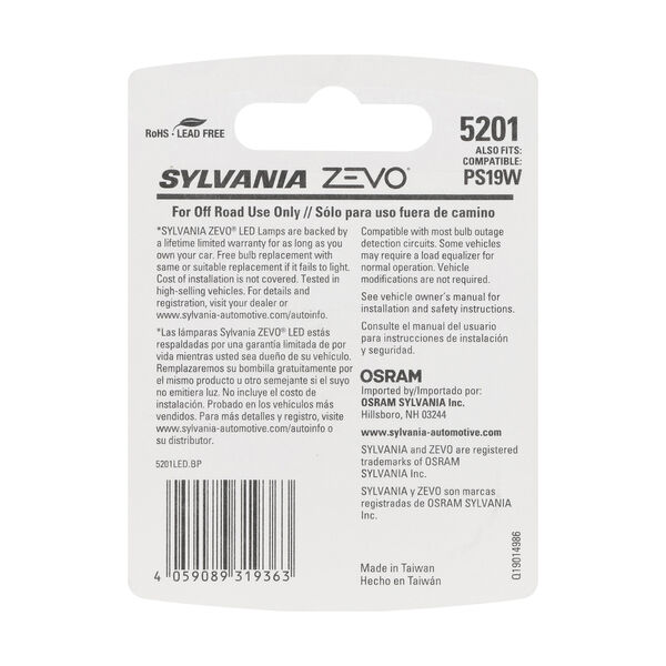 SYLVANIA 5201 WHITE ZEVO LED Mini Bulb, 1 Pack, , hi-res