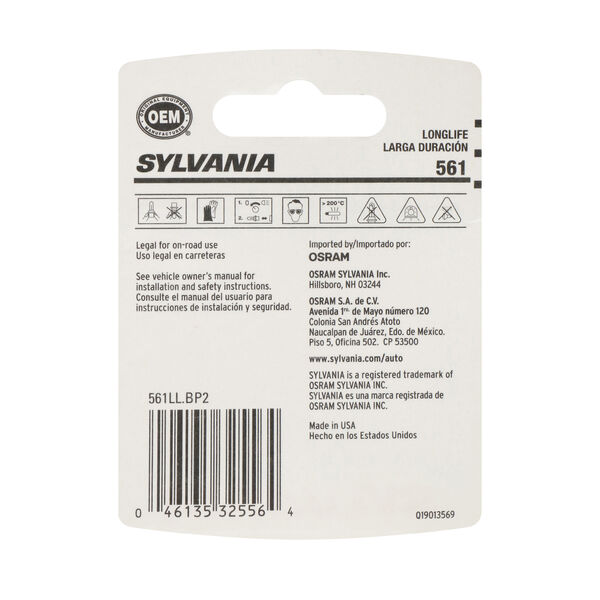 SYLVANIA 561 Long Life Mini Bulb, 2 Pack, , hi-res
