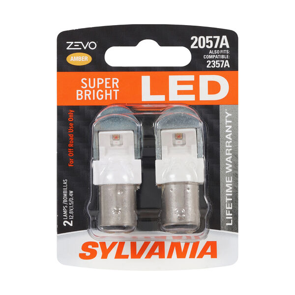 SYLVANIA 2057A AMBER ZEVO LED Mini, 2 Pack, , hi-res