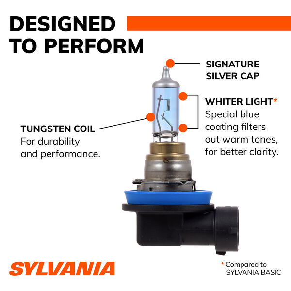 SYLVANIA H8 SilverStar Halogen Fog Bulb, 1 Pack, , hi-res