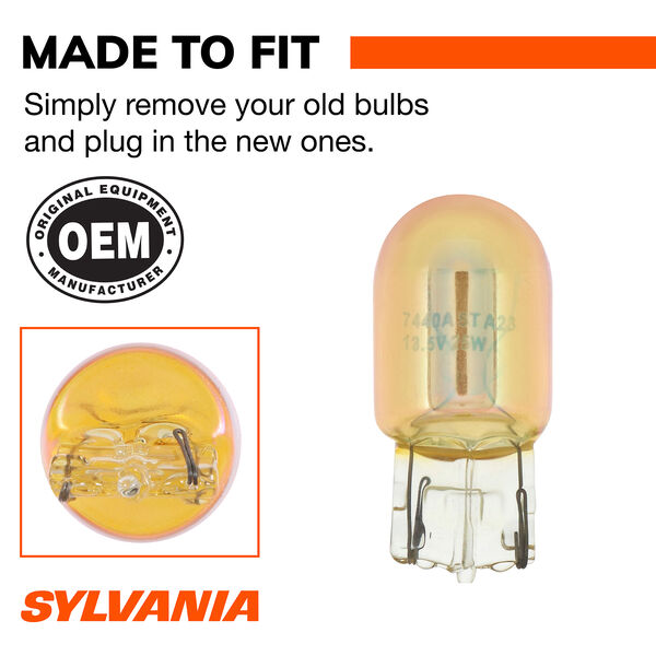 SYLVANIA 7440A SilverStar Mini Bulb, 2 Pack, , hi-res