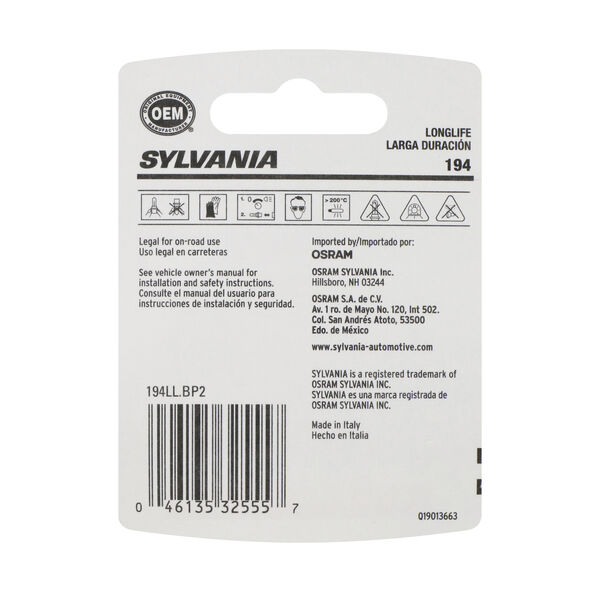 SYLVANIA 194 Long Life Mini Bulb, 2 Pack, , hi-res