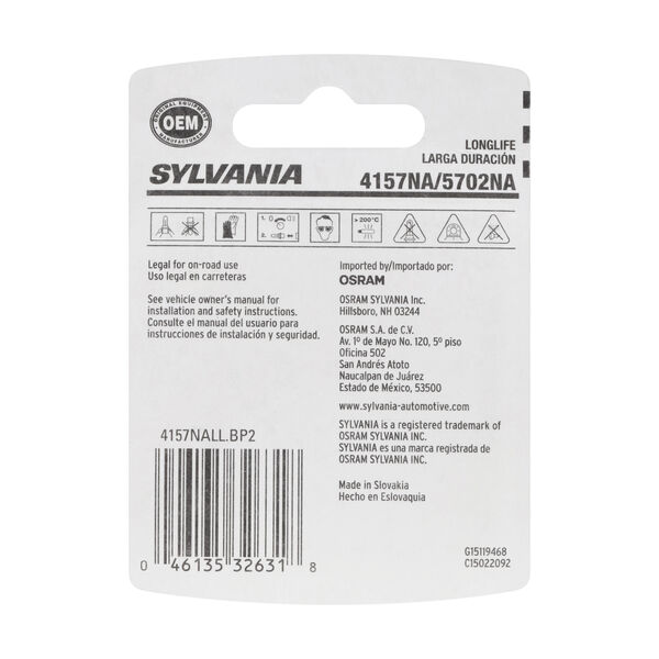 SYLVANIA 4157NA Long Life Mini Bulb, 2 Pack, , hi-res