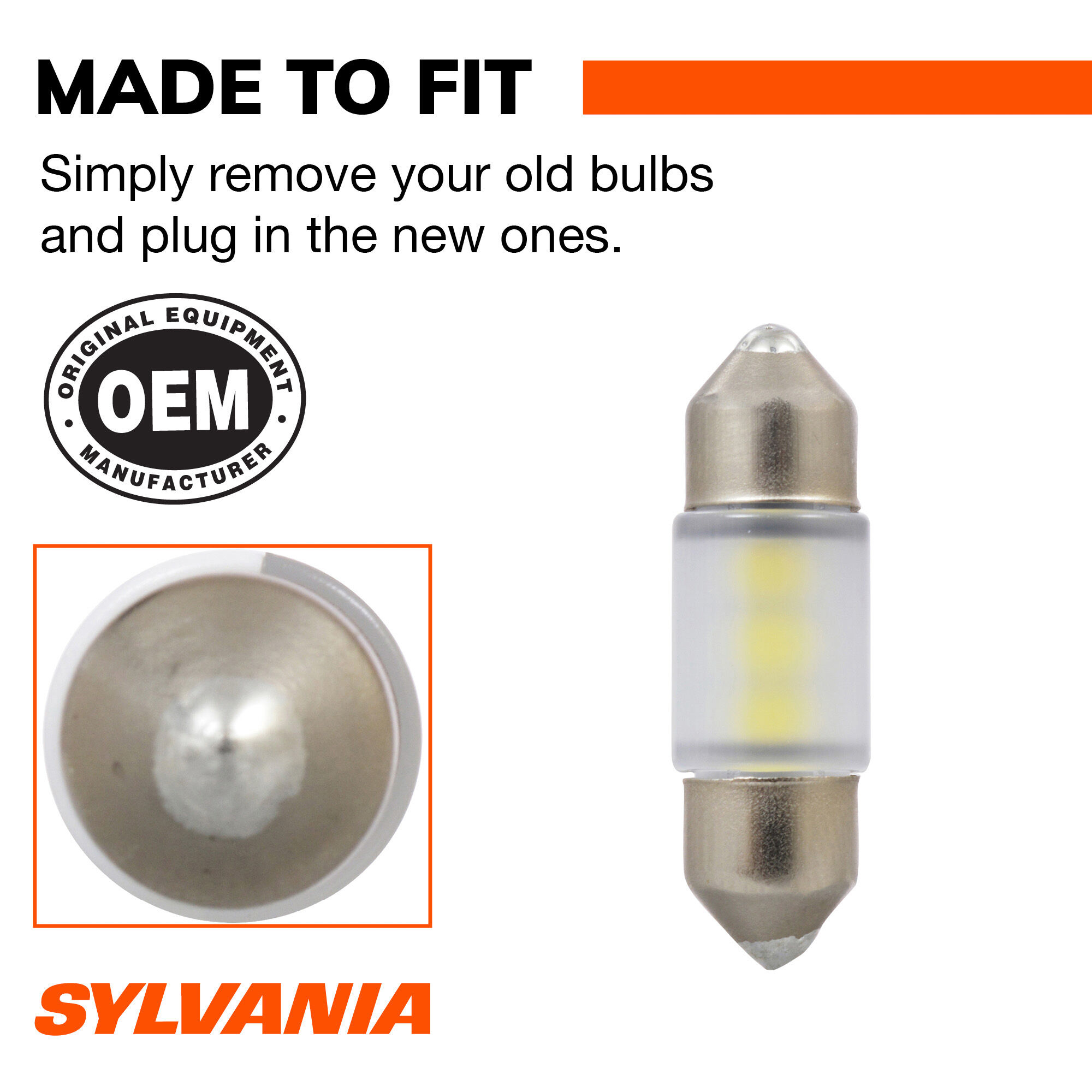 SYLVANIA DE3175 WHITE SYL LED Mini Bulb, 1 Pack SYLVANIA DE3175 WHITE SYL LED Mini Bulb, 1 Pack