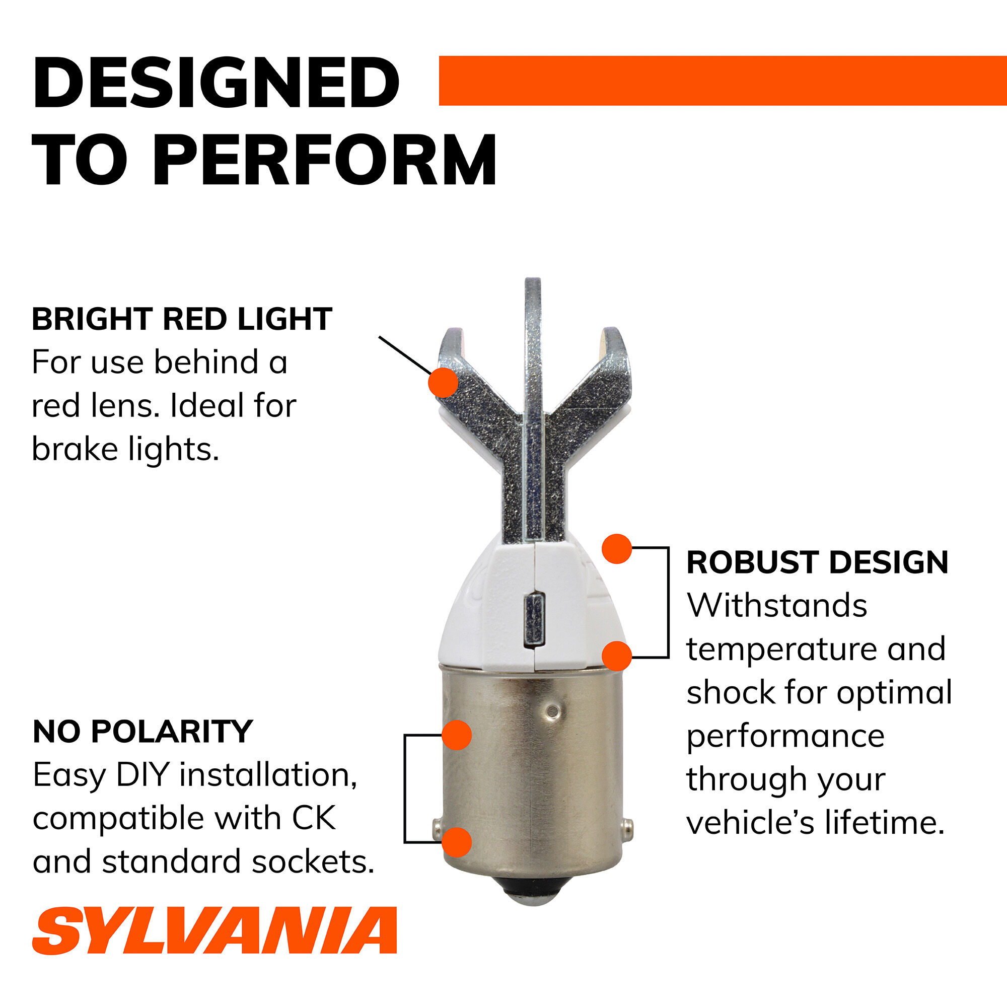 SYLVANIA 1156R RED ZEVO LED Mini, 2 Pack