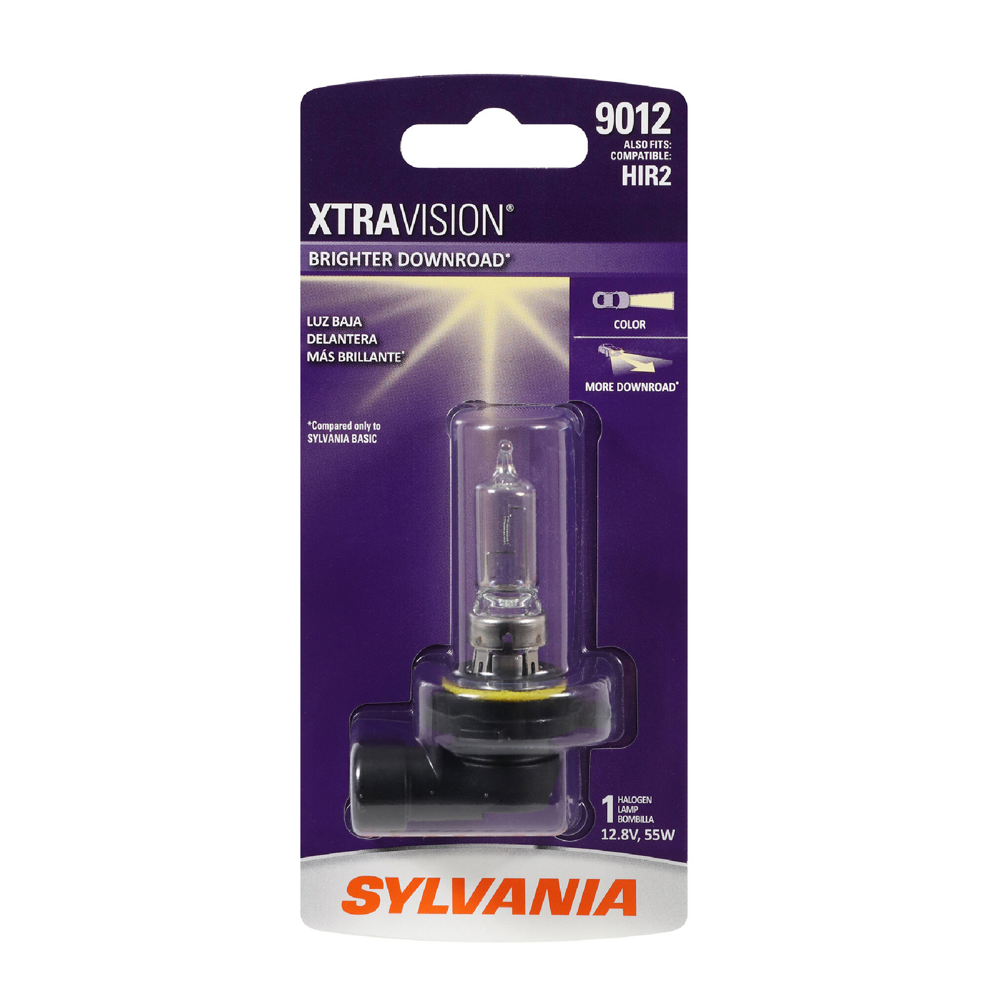 SYLVANIA 9012 XtraVision Halogen Headlight Bulb, 1 Pack