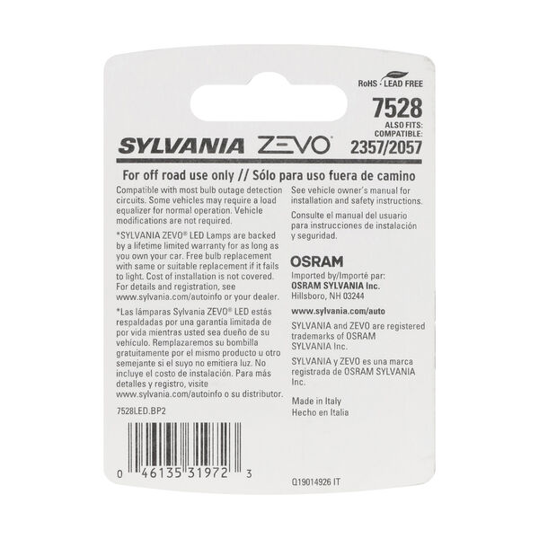 SYLVANIA 7528 WHITE ZEVO LED Mini, 2 Pack, , hi-res