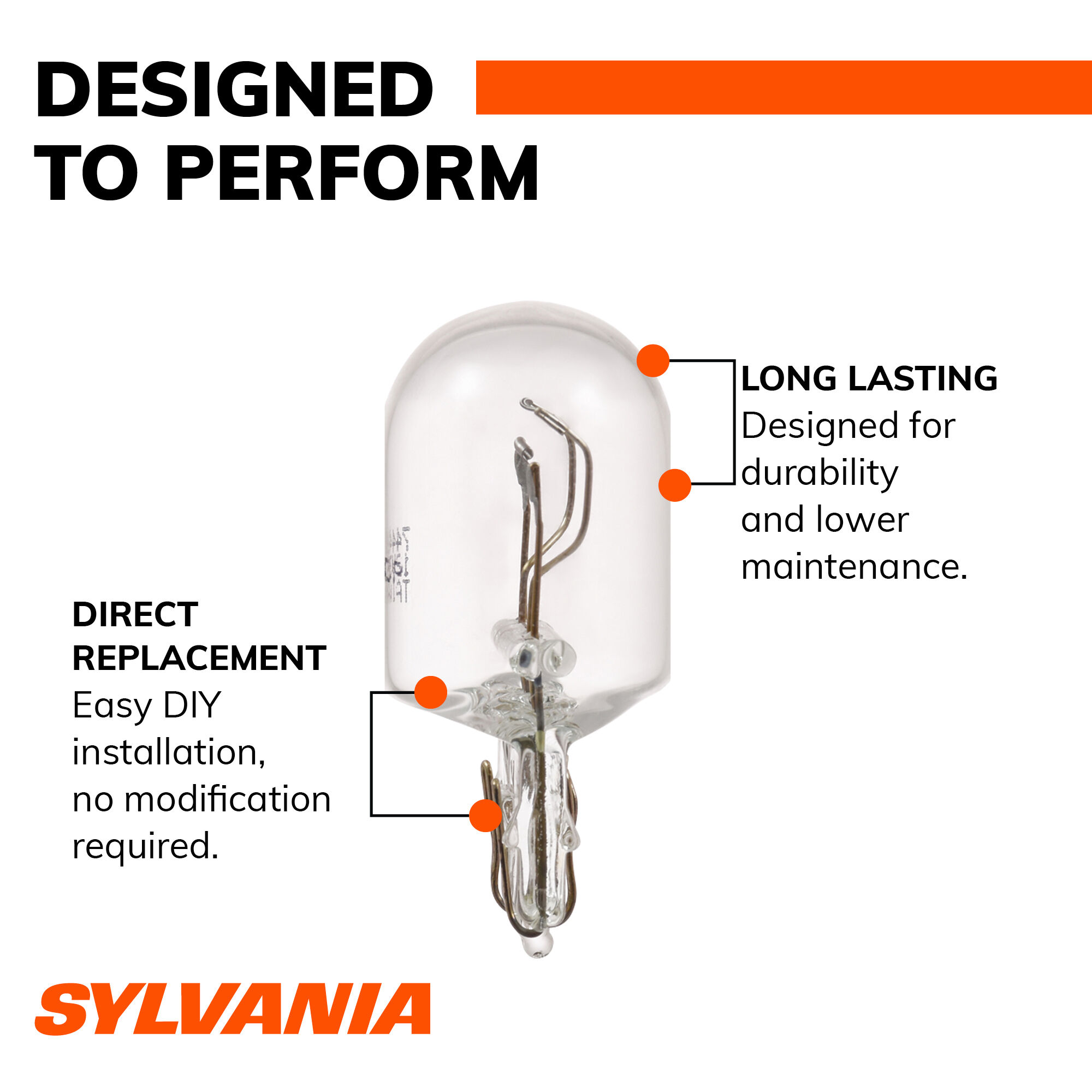 SYLVANIA 7444 Long Life Mini Bulb, 2 Pack