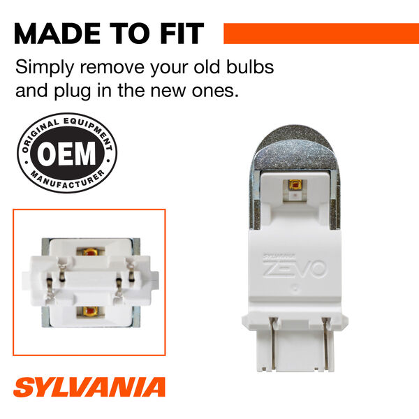 SYLVANIA 3157R RED ZEVO LED Mini, 2 Pack, , hi-res