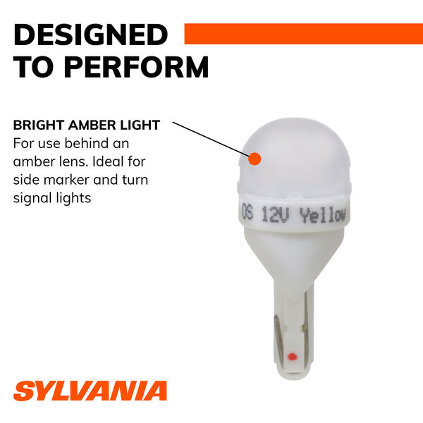SYLVANIA 194A AMBER SYL LED Mini Bulb Mini Bulb, 2 Pack, , hi-res