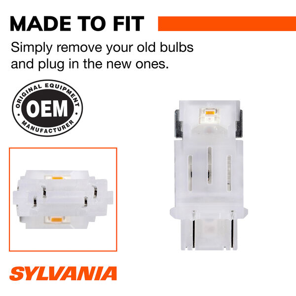 SYLVANIA 3057A AMBER SYL LED Mini Bulb Mini Bulb, 2 Pack, , hi-res
