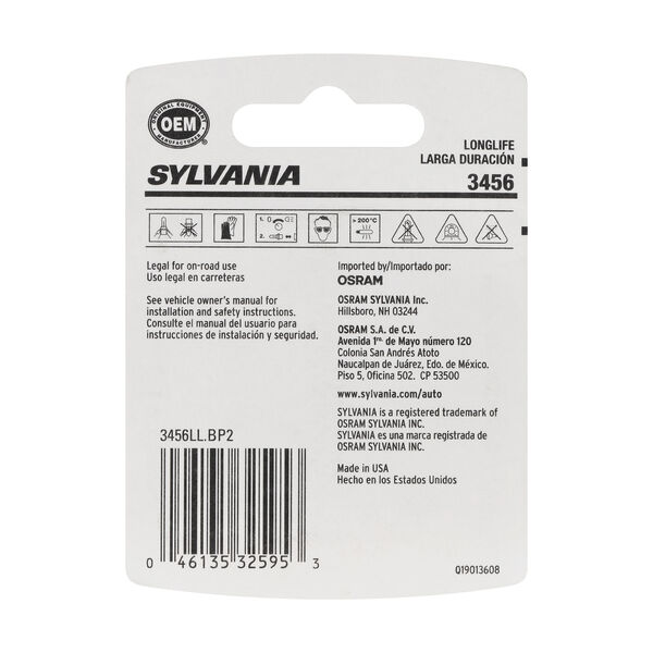 SYLVANIA 3456 Long Life Mini Bulb, 2 Pack, , hi-res