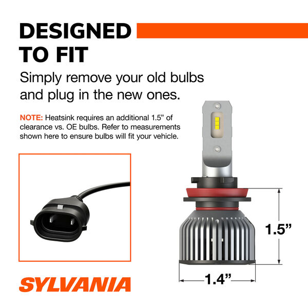 SYLVANIA H9 LED Powersports & Fog Bulb, 2 Pack, , hi-res