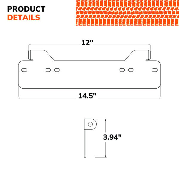 SYLVANIA Slim 12 Inch LED Light Bar - Universal License Plate Bracket, , hi-res