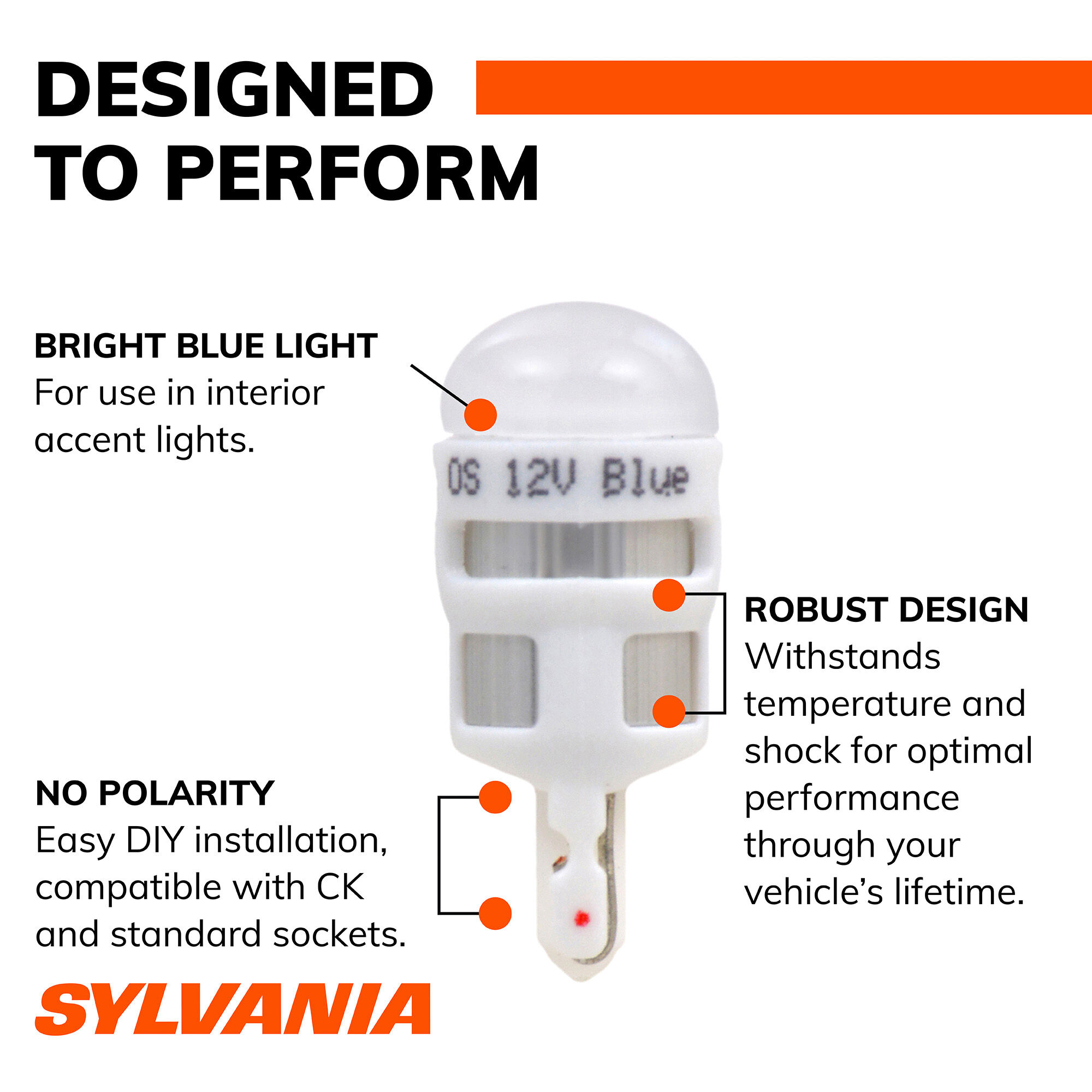 SYLVANIA 2825B BLUE ZEVO LED Mini Bulb, 1 Pack